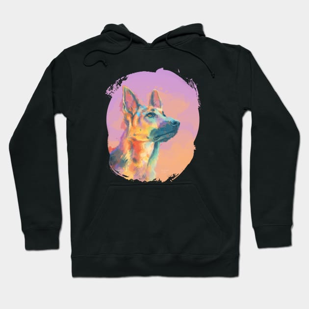 Beyond The Twilight - German Shepherd Hoodie by Flo Art Studio